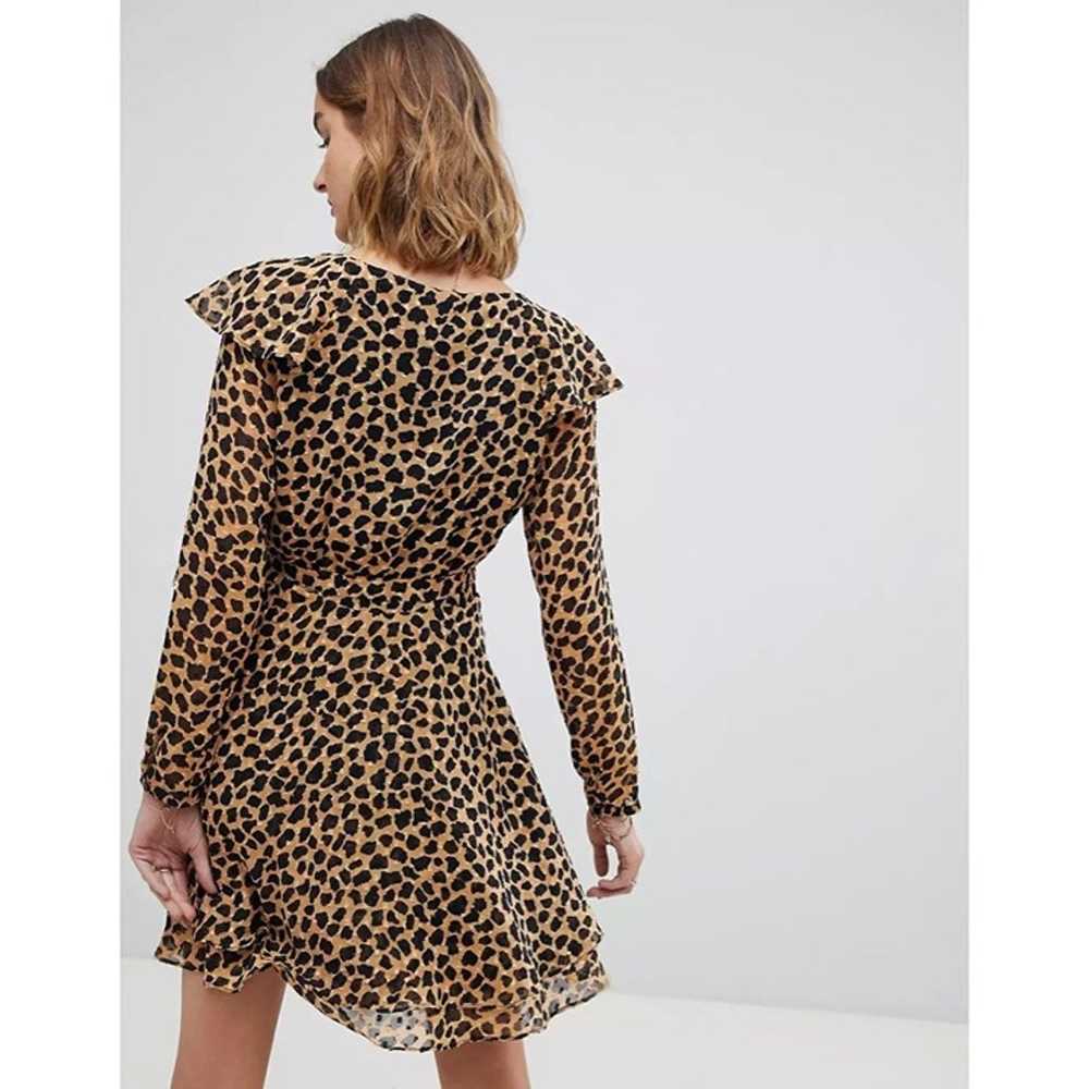 FREE PEOPLE Leopard Print Frenchie Mini Wrap Dres… - image 7