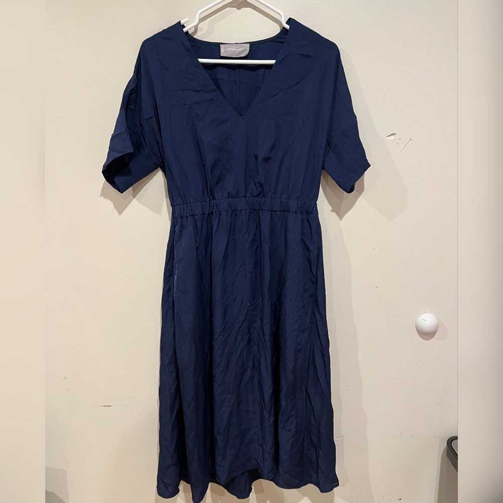 Everlane Japanese Goweave light V Neck Blue dress… - image 6