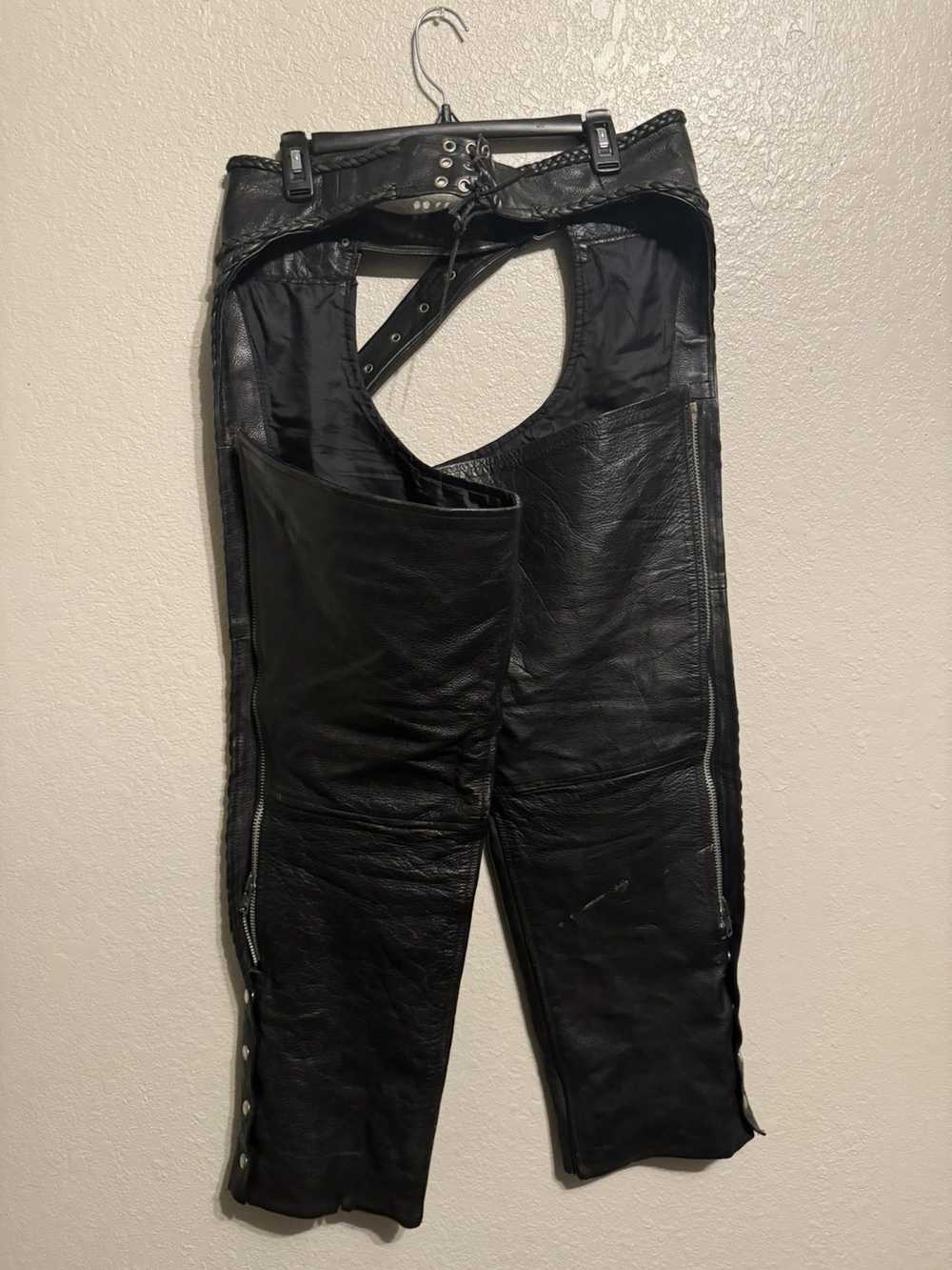 Vintage Black Leather Chaps - image 2