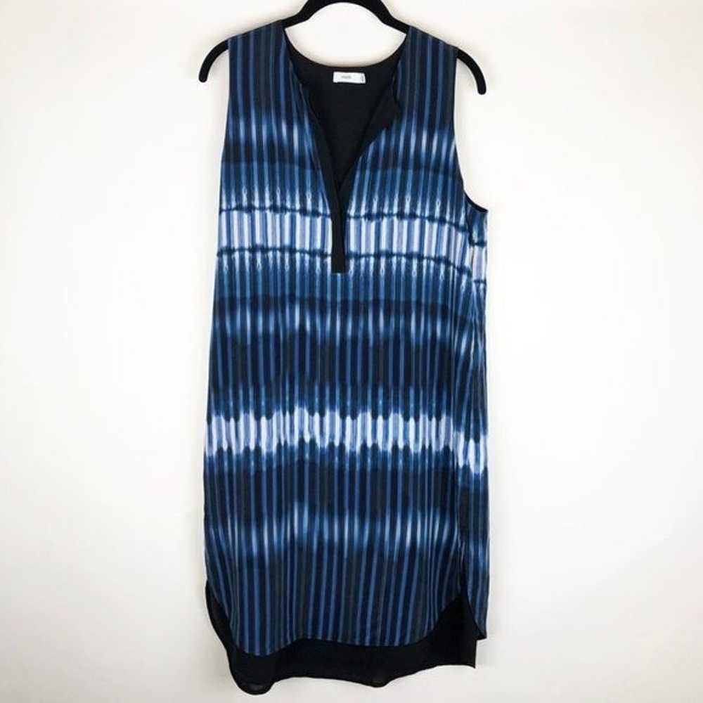 Vince 100% Silk Tie Dye Stripe Double Layer Sleev… - image 2