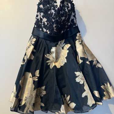 Mori Lee Black and Gold Formal Dress