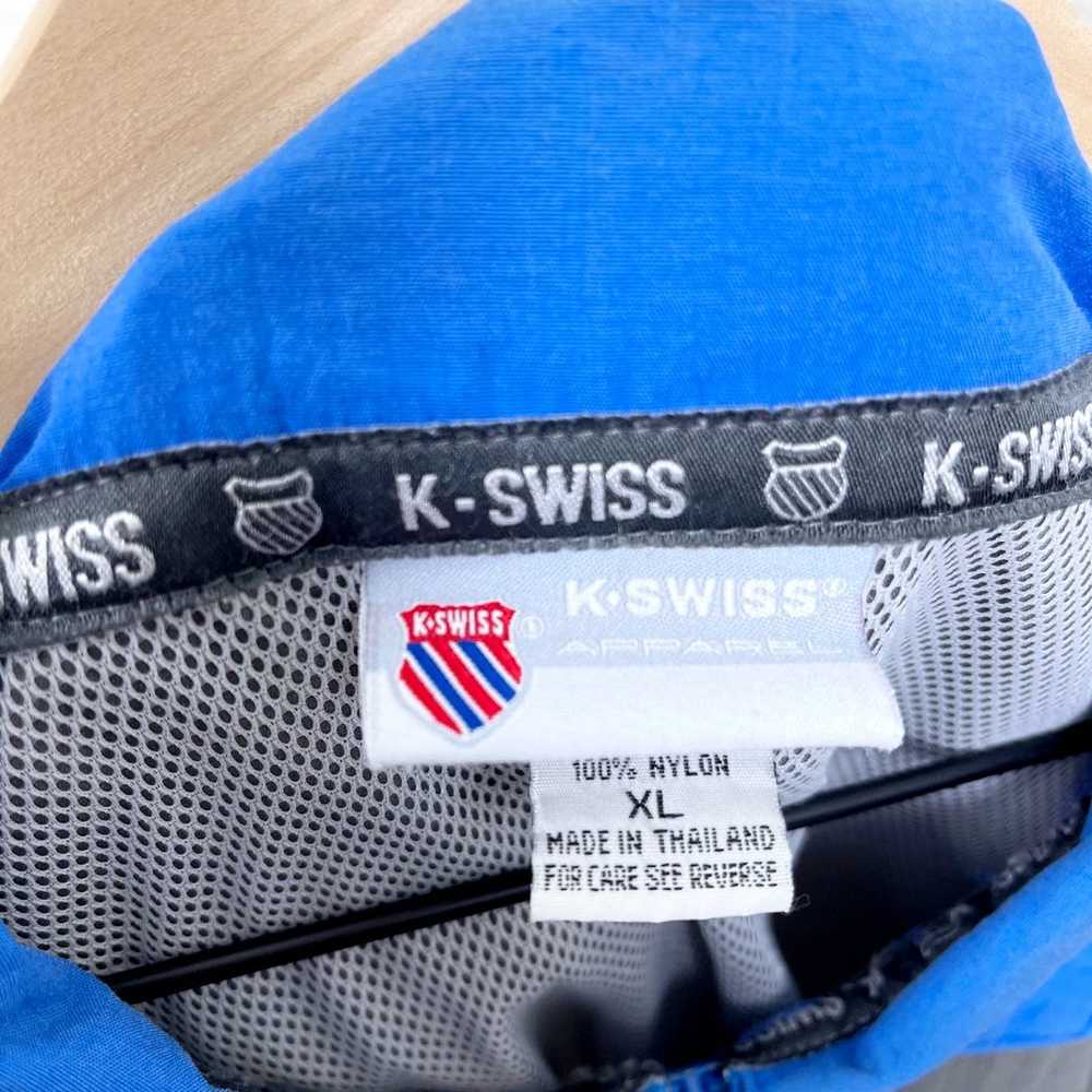 K Swiss K-Swiss 1/4 Zip Windbreaker Jacket Gray V… - image 7