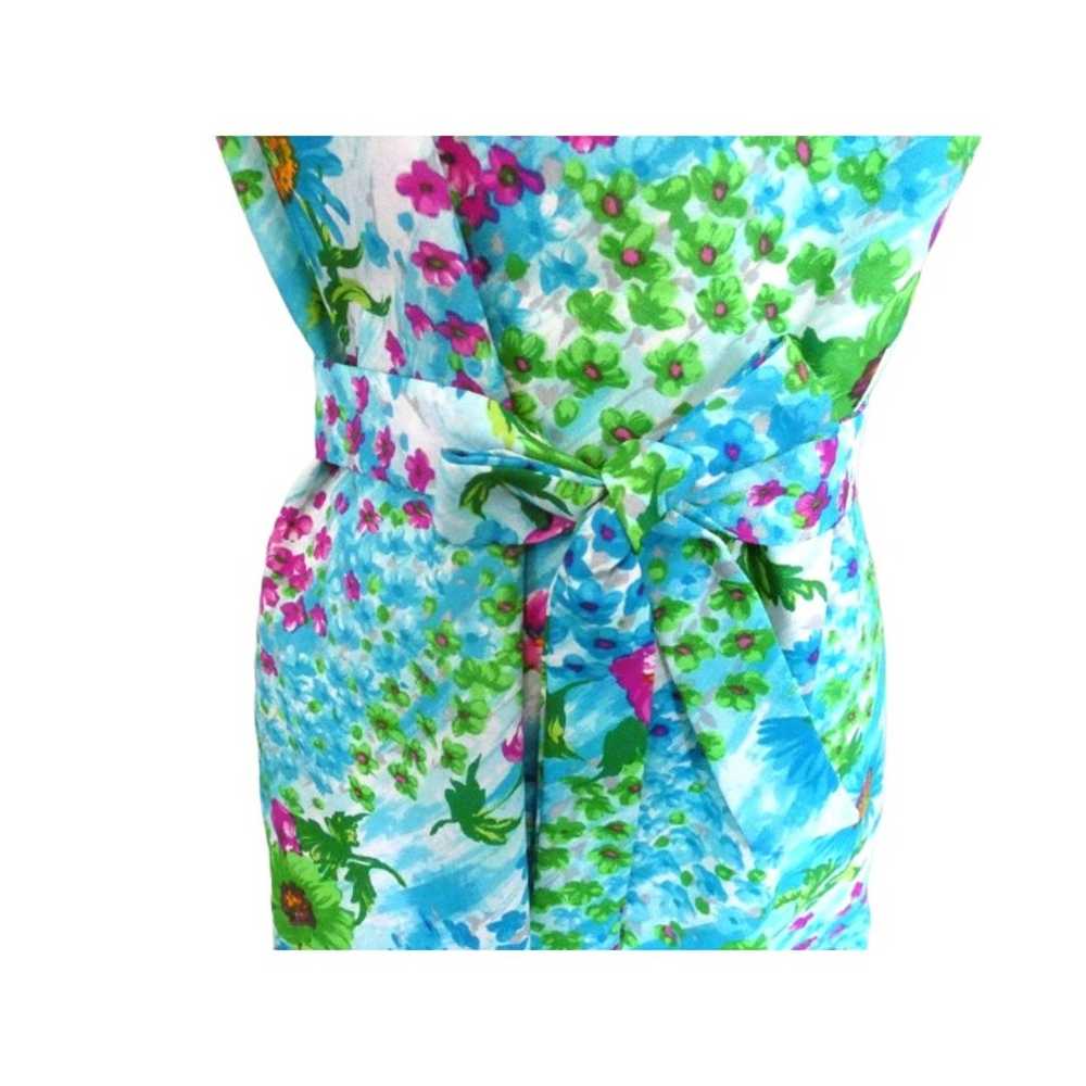 Vintage 1960s Floral Sheath Day Dress Sleeveless … - image 8