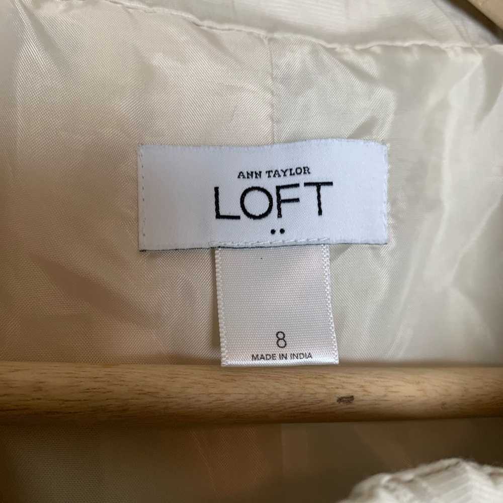 Loft Loft Stone Twill Ruffle Button Front Jacket … - image 4