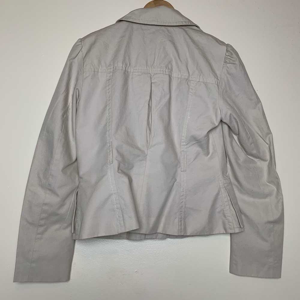 Loft Loft Stone Twill Ruffle Button Front Jacket … - image 6
