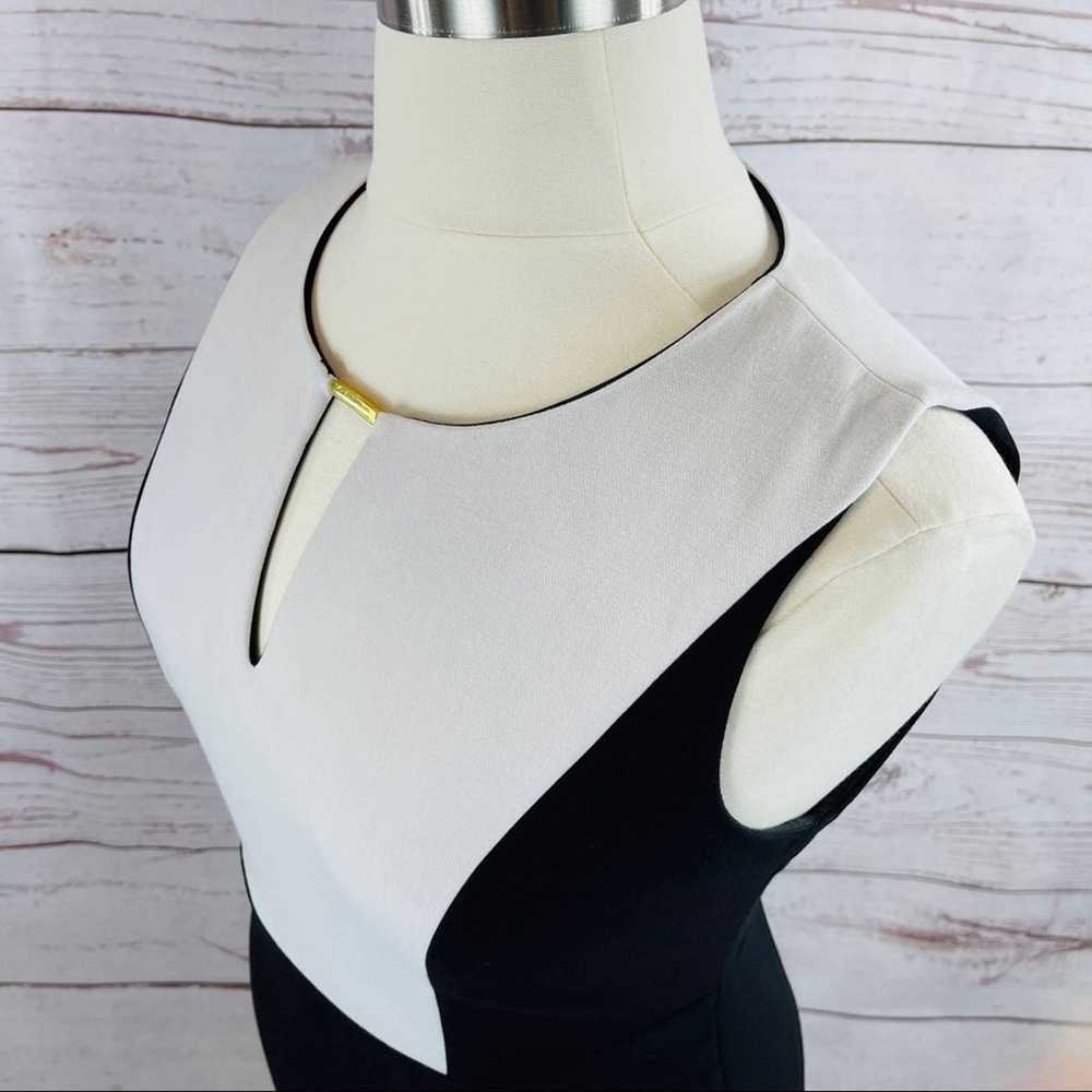 Calvin Klein black and white sheath dress gold ac… - image 5