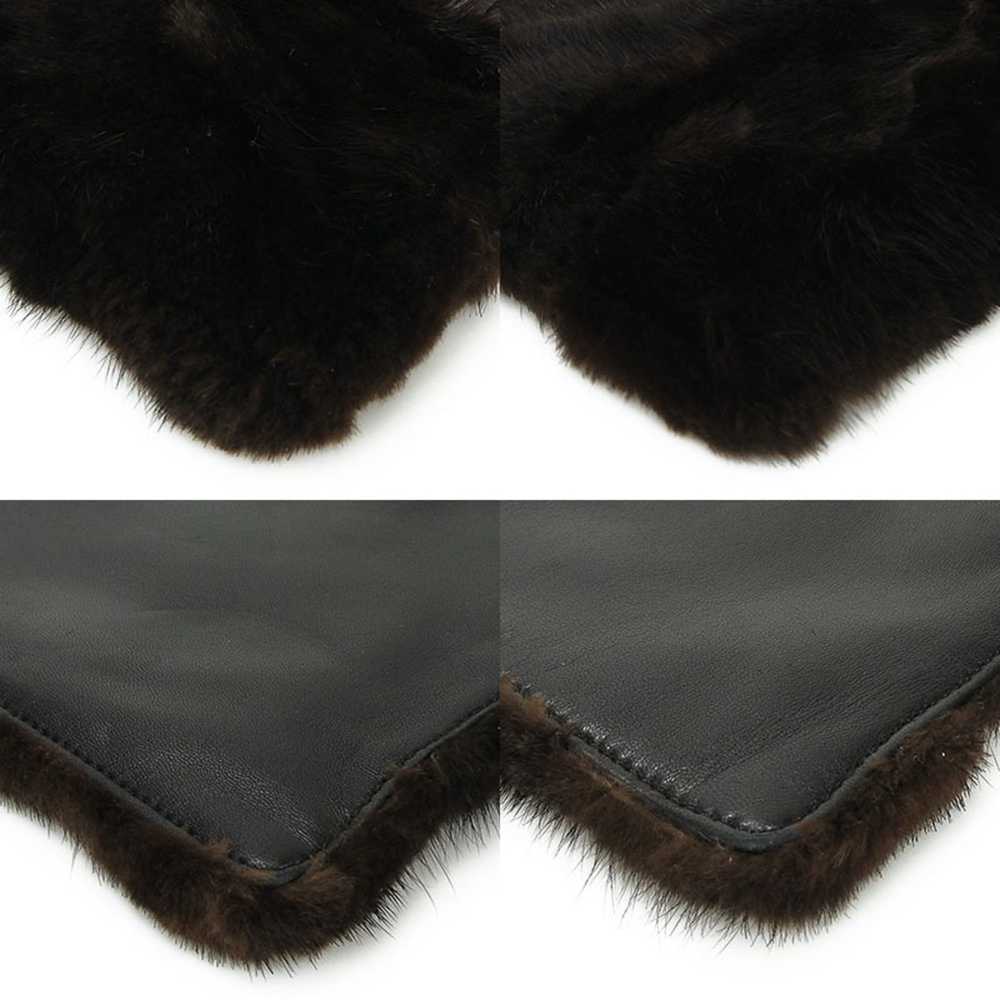 Loewe LOEWE nappa leather mink fur handbag black … - image 4