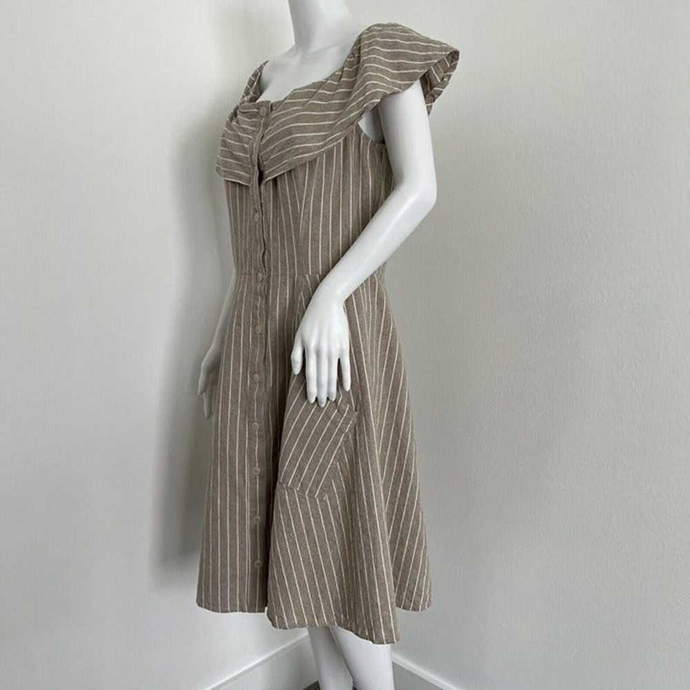 Saks 5th Ave Dress Plus Size 14 Beige Stripe Naut… - image 4