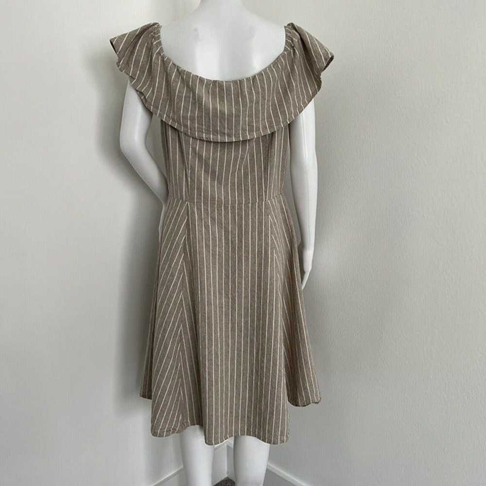 Saks 5th Ave Dress Plus Size 14 Beige Stripe Naut… - image 7