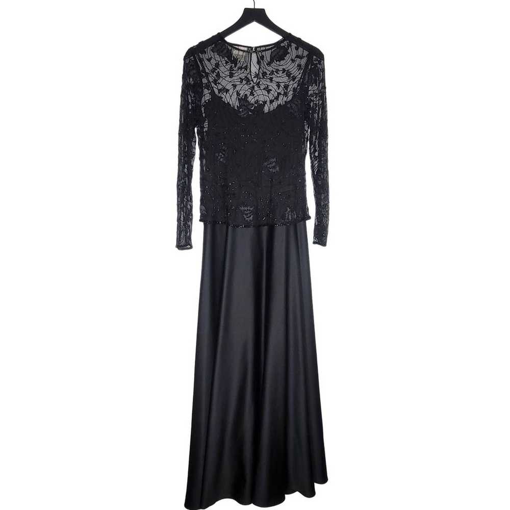 Vintage Stenay Gown Size 12 Black Dress Beaded Ov… - image 1