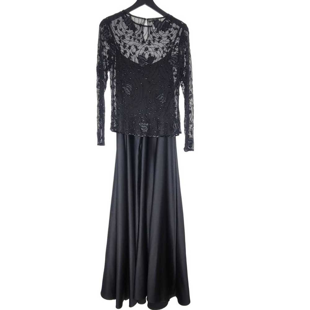 Vintage Stenay Gown Size 12 Black Dress Beaded Ov… - image 2