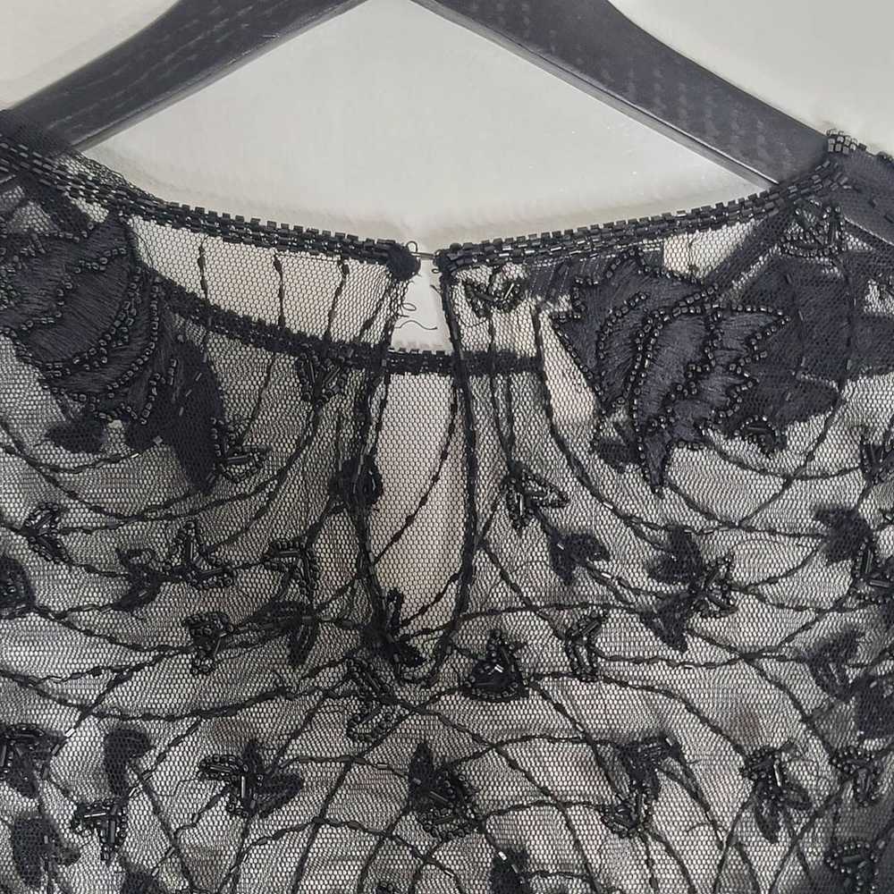 Vintage Stenay Gown Size 12 Black Dress Beaded Ov… - image 6
