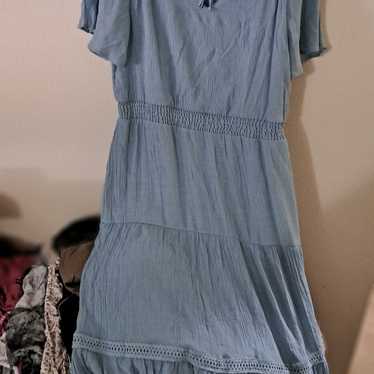 Yarn & Sea • Baby Blue Mini Dress Flowy Fit & Fla… - image 1