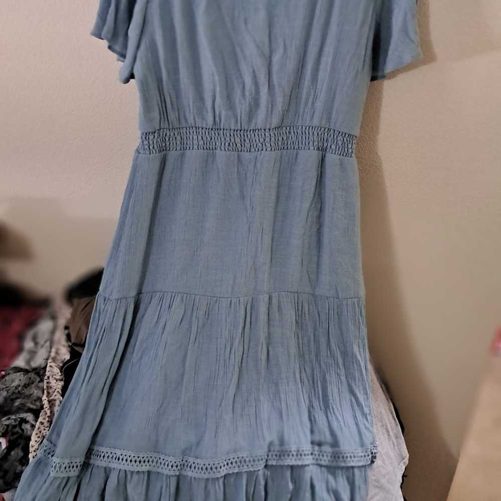 Yarn & Sea • Baby Blue Mini Dress Flowy Fit & Fla… - image 2