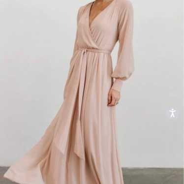 Pleated Keyhole Halter Maxi Dress