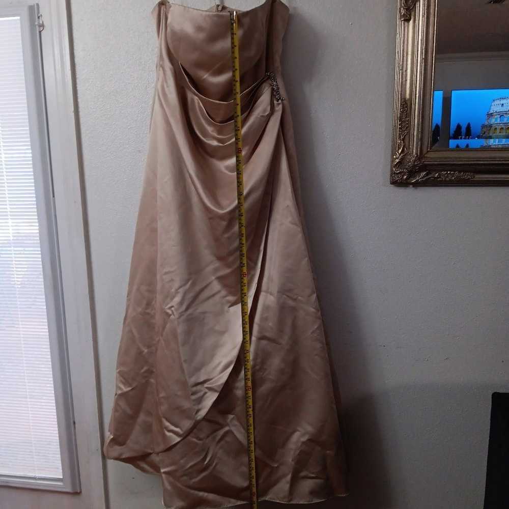 David Bridal Gold Evening Prom Gown Dress Size 16 - image 2