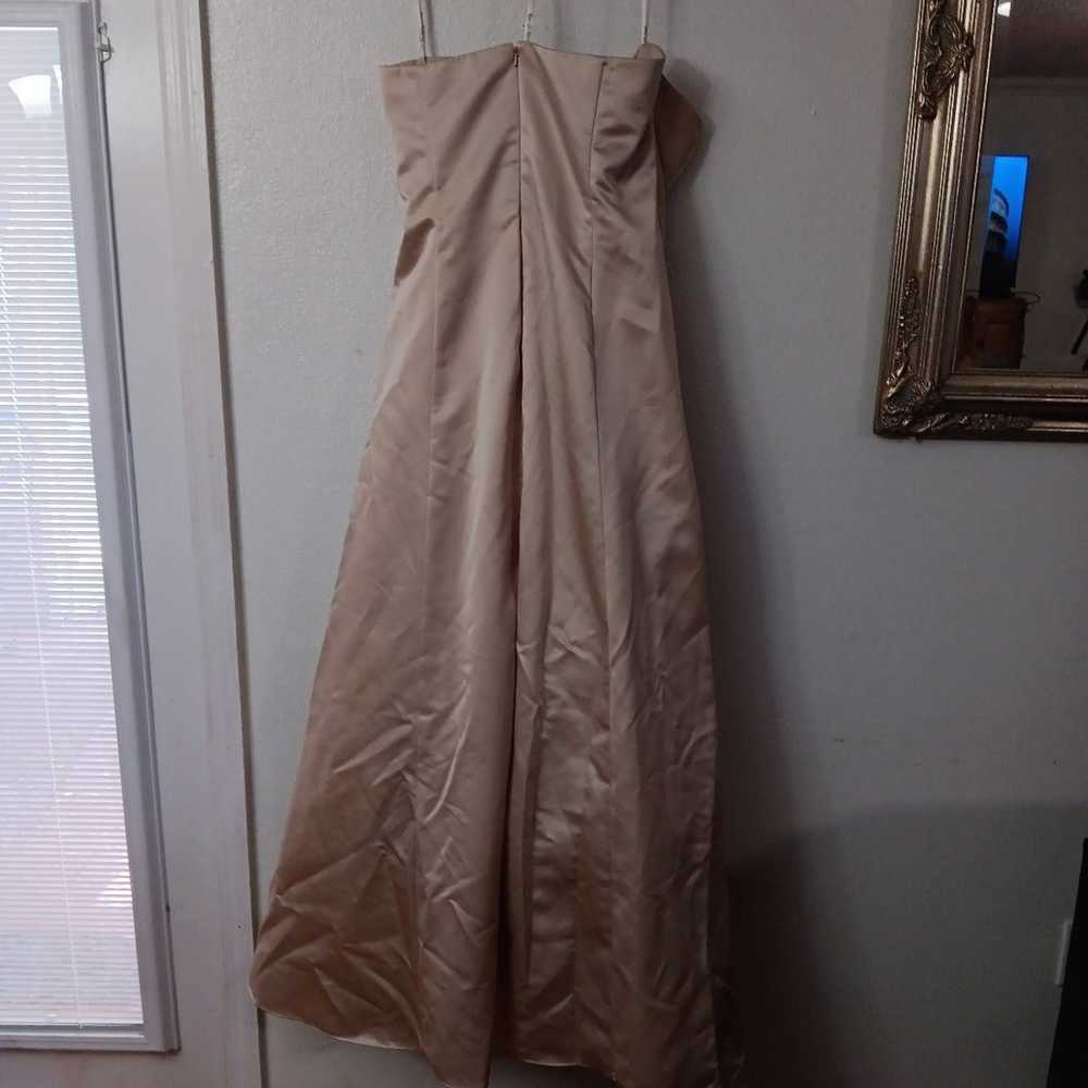 David Bridal Gold Evening Prom Gown Dress Size 16 - image 6