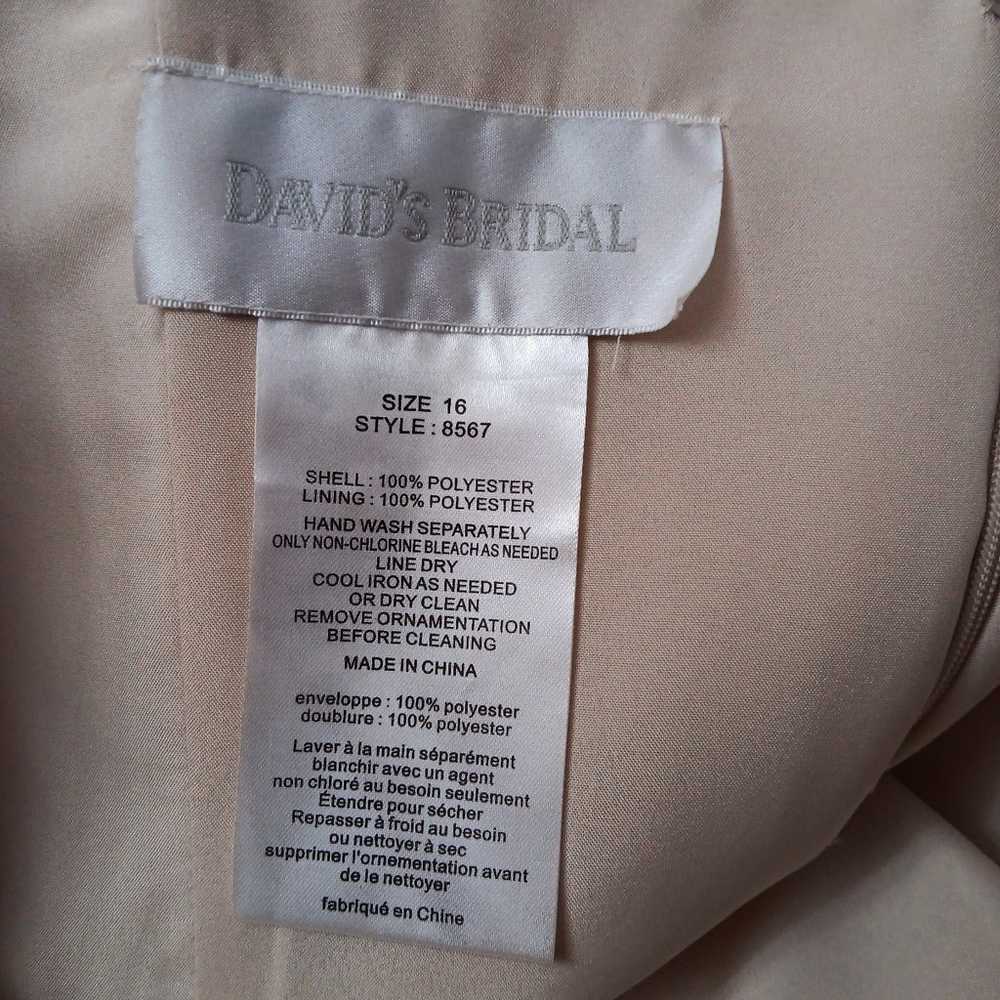 David Bridal Gold Evening Prom Gown Dress Size 16 - image 9