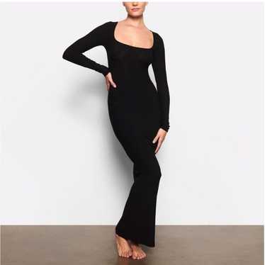 Skims Dress Women XLarge Black Soft Lounge Long Sl