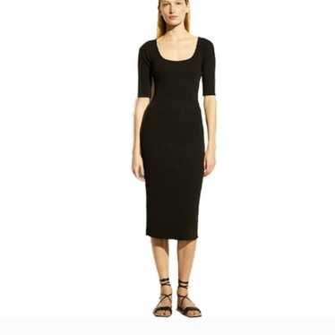 Vince elbow sleeve ribbed dress