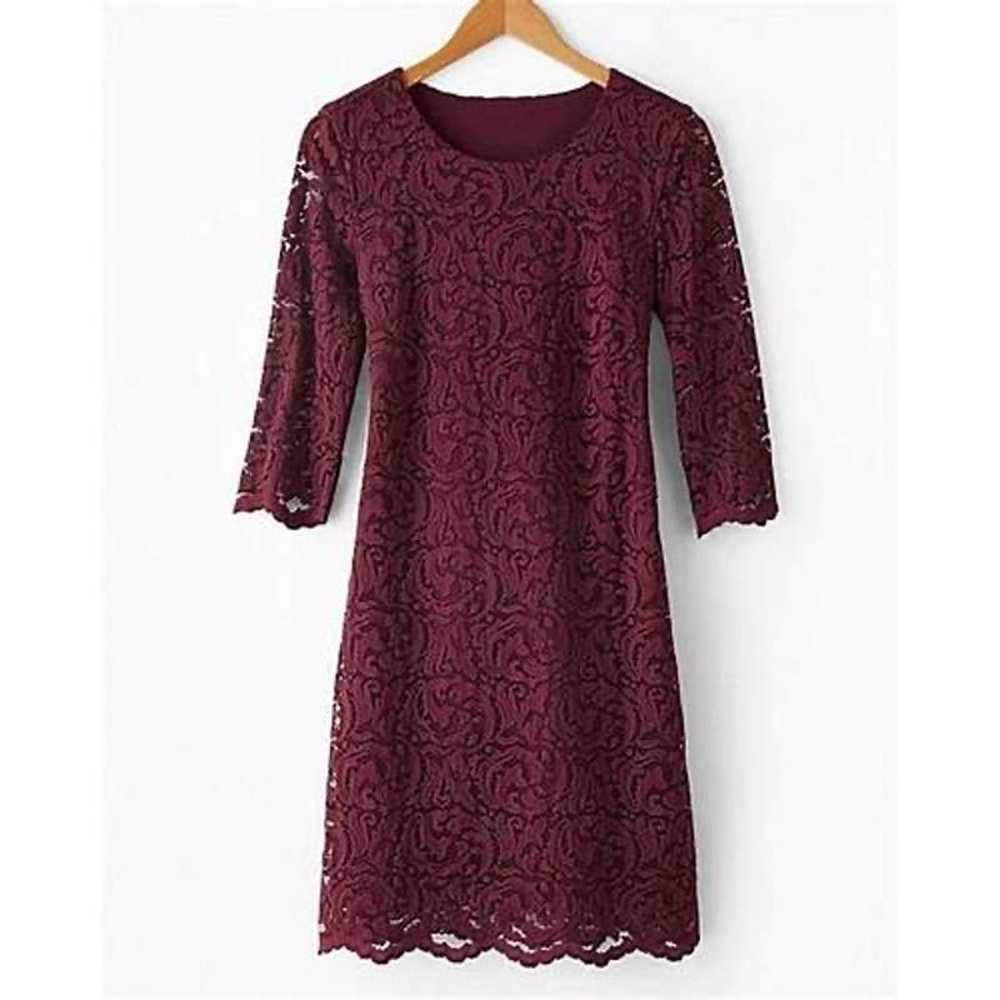 Garnet Hill Three-Quarter-Sleeve Lace Dress Size … - image 2