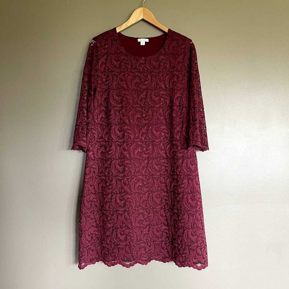 Garnet Hill Three-Quarter-Sleeve Lace Dress Size … - image 3