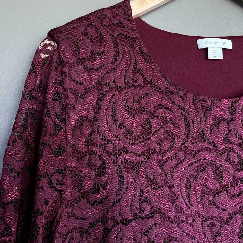 Garnet Hill Three-Quarter-Sleeve Lace Dress Size … - image 6