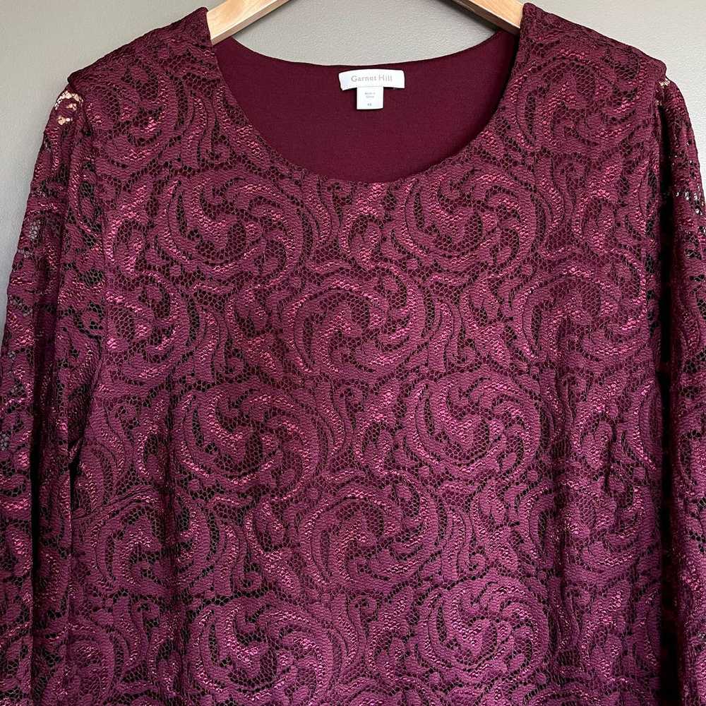 Garnet Hill Three-Quarter-Sleeve Lace Dress Size … - image 7