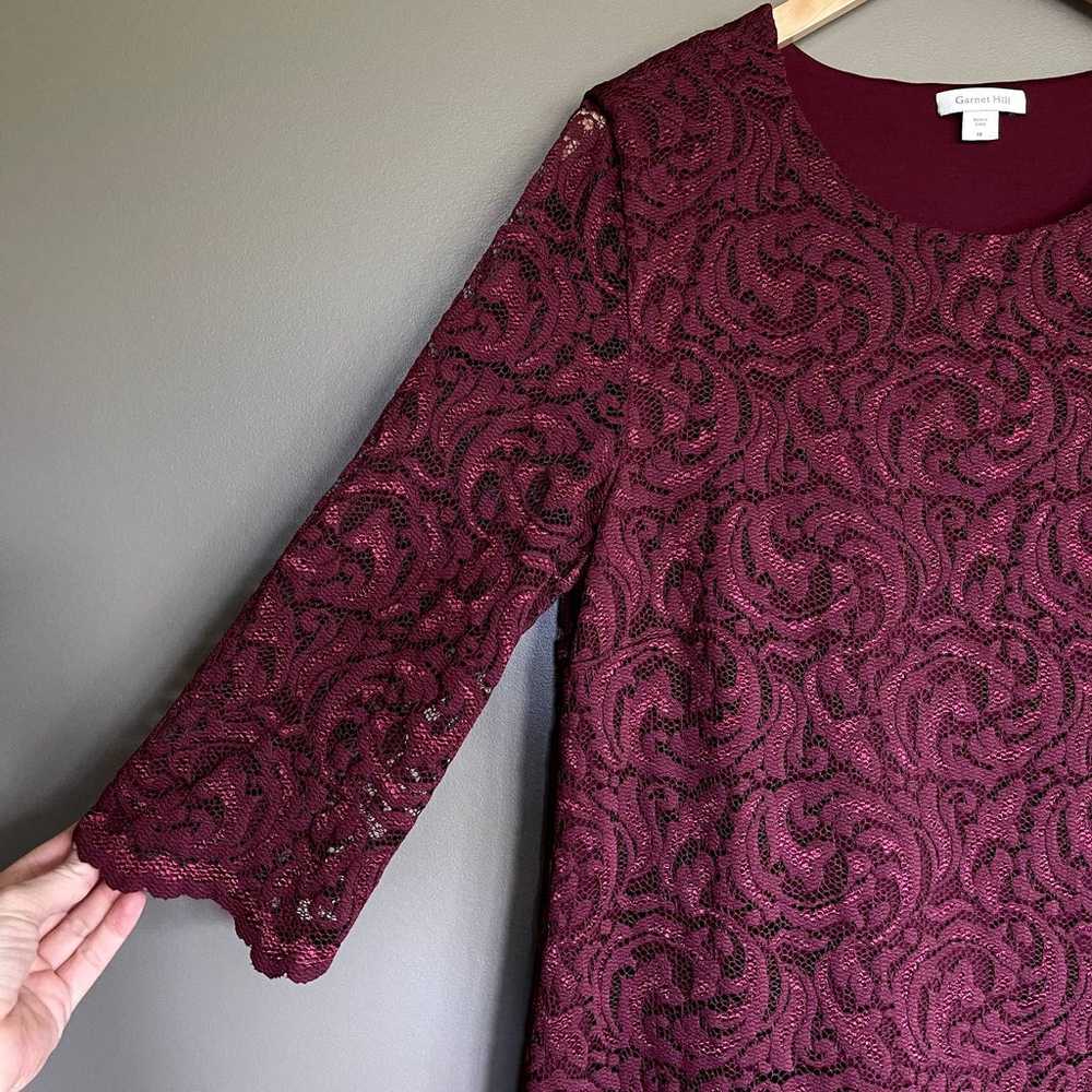 Garnet Hill Three-Quarter-Sleeve Lace Dress Size … - image 8