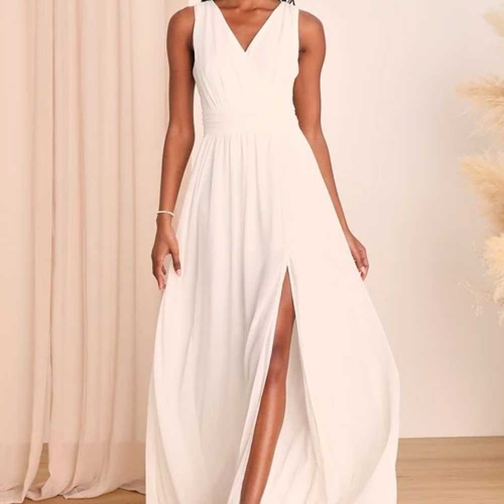 Thoughts of Hue White Surplice Maxi Dress - image 1