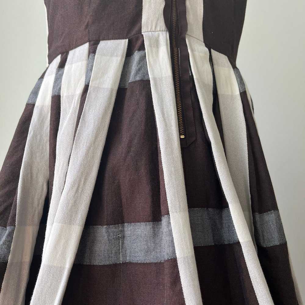 Anthropologie Maeve Pleated Plaid Dress Brown Whi… - image 10