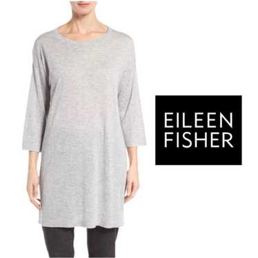 NEW Eileen Fisher Tencel Wool Slit Hem Tunic