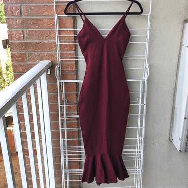 Glamorous Maxi Gown with FishHem in Wine - image 1