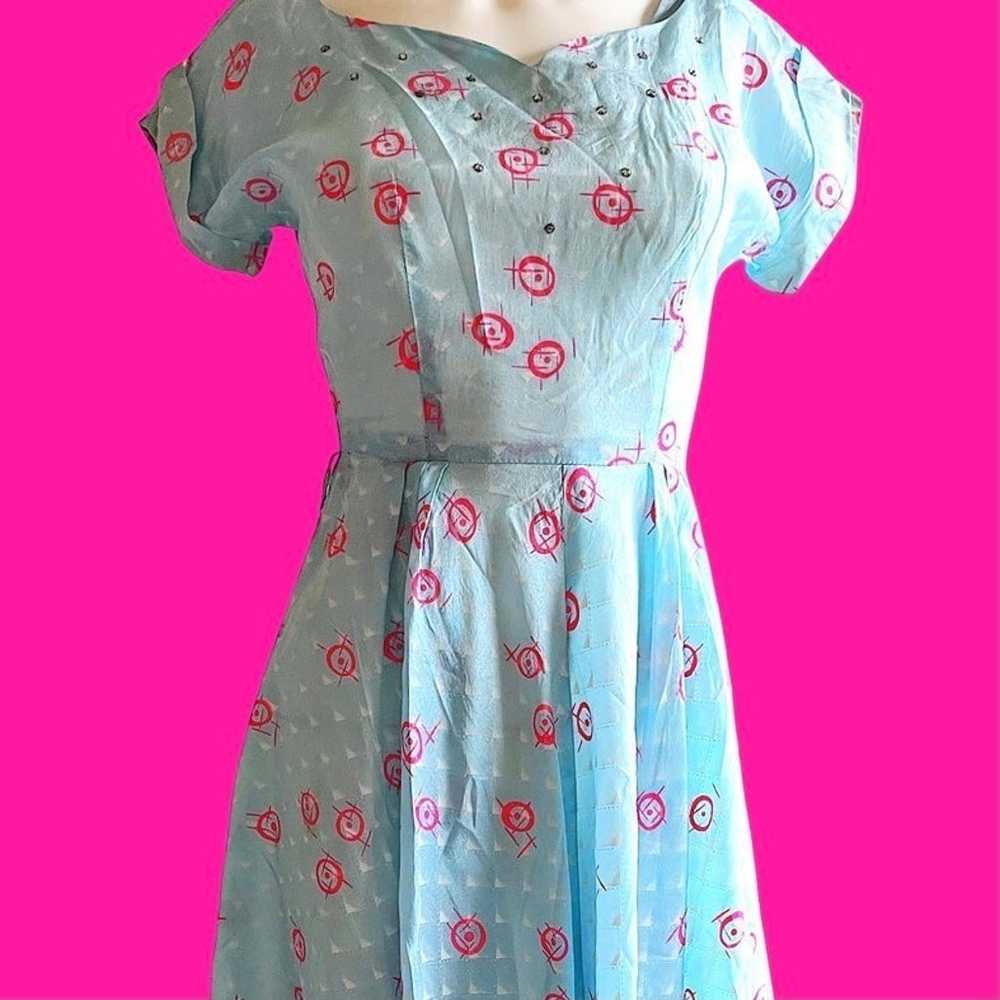 Vintage Rockabilly  1950s Day Dress - image 2