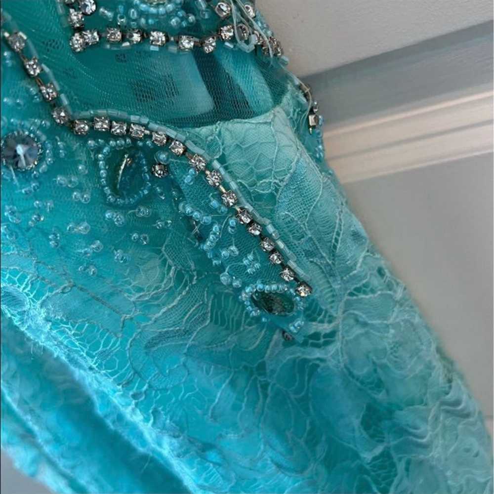 Mint Green Beaded Lace By Nox Anabel Size XS With… - image 6