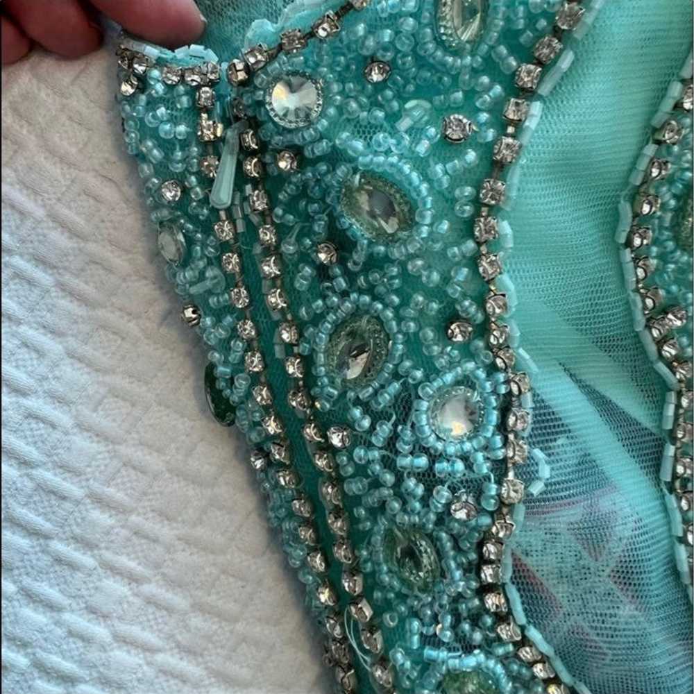 Mint Green Beaded Lace By Nox Anabel Size XS With… - image 8