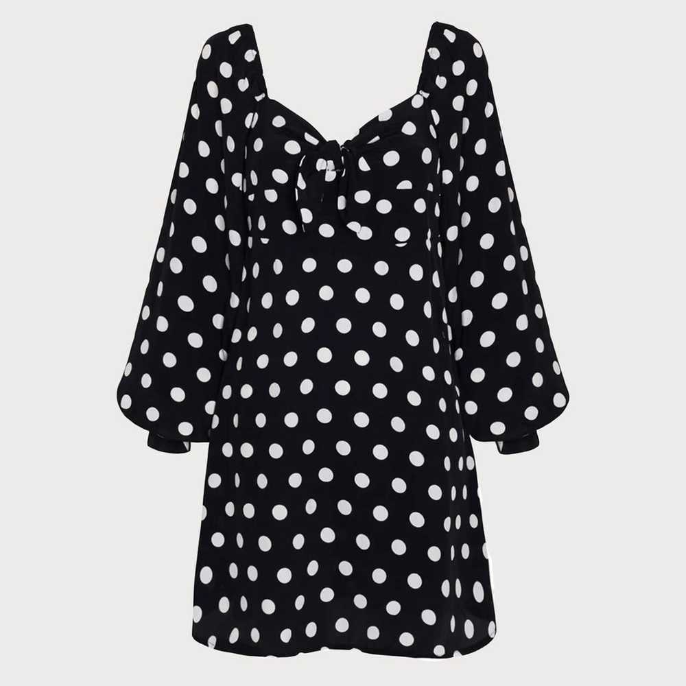 Faithfull the Brand Isobel Mini Dress in Black Wh… - image 1