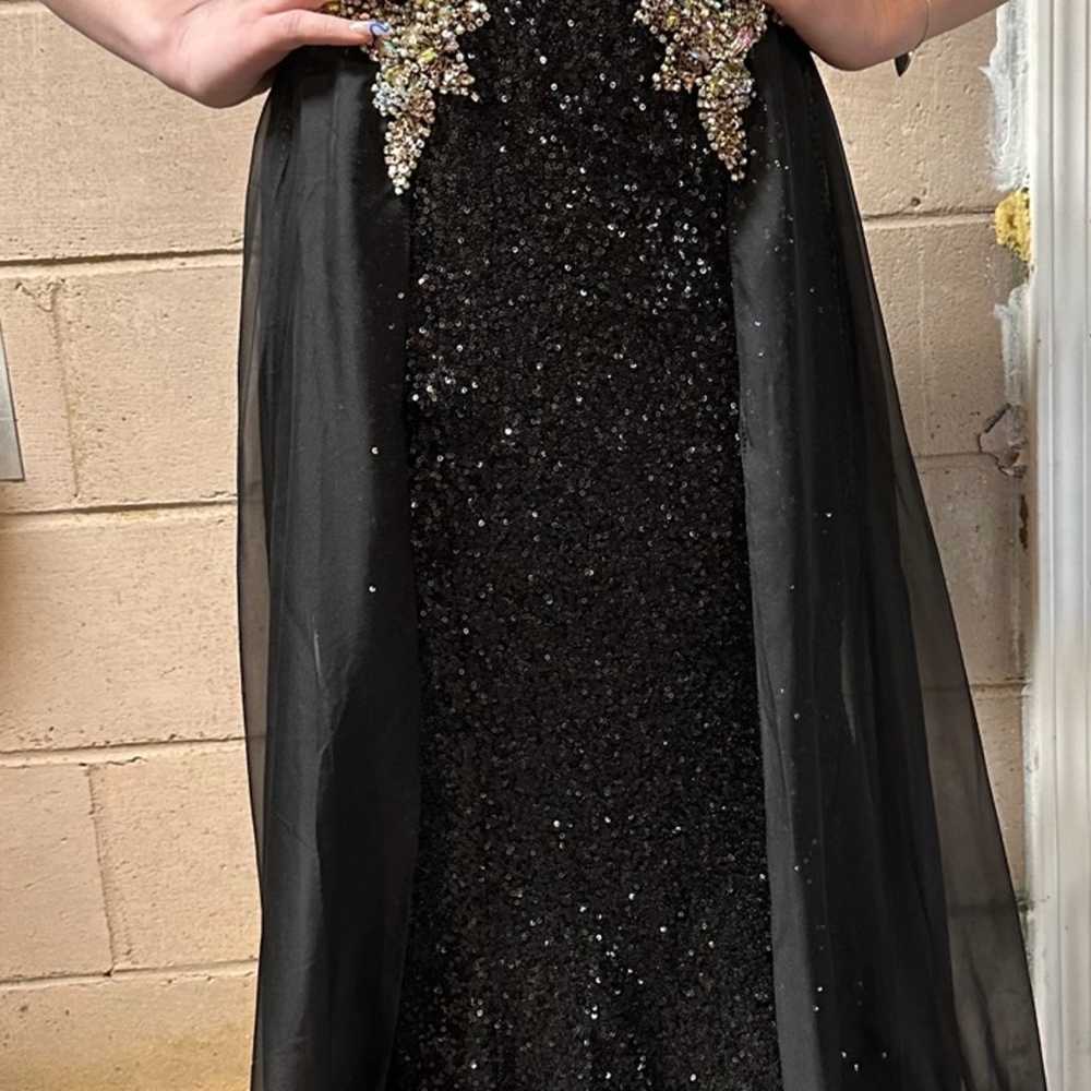 Black strapless prom dress - image 1