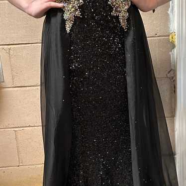 Black strapless prom dress - image 1