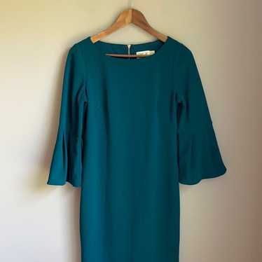 Eliza J Bell Sleeve Dress Teal Size 6 - image 1