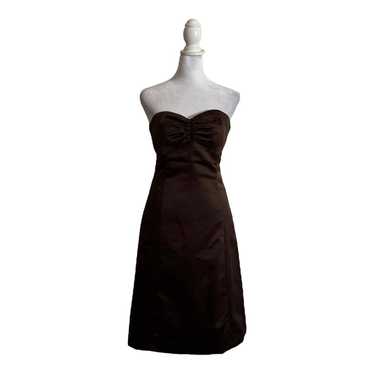 Vintage Aria Espresso Brown Strapless Dress Flowe… - image 1