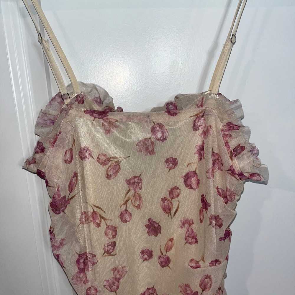 S.Betro  Floral Romatic Vintage Aged Ruched Meshe… - image 9