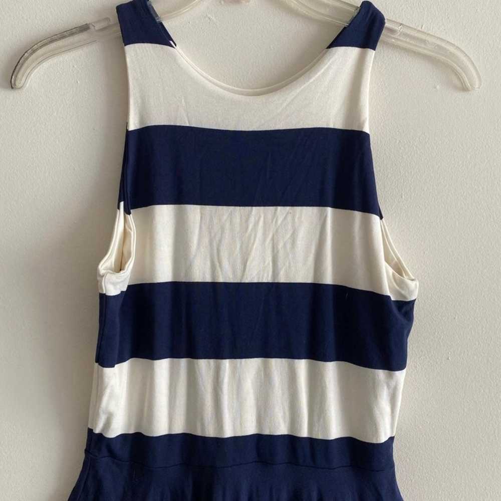 Nadia Tarr Striped A-Line Dress Blue and White Si… - image 2
