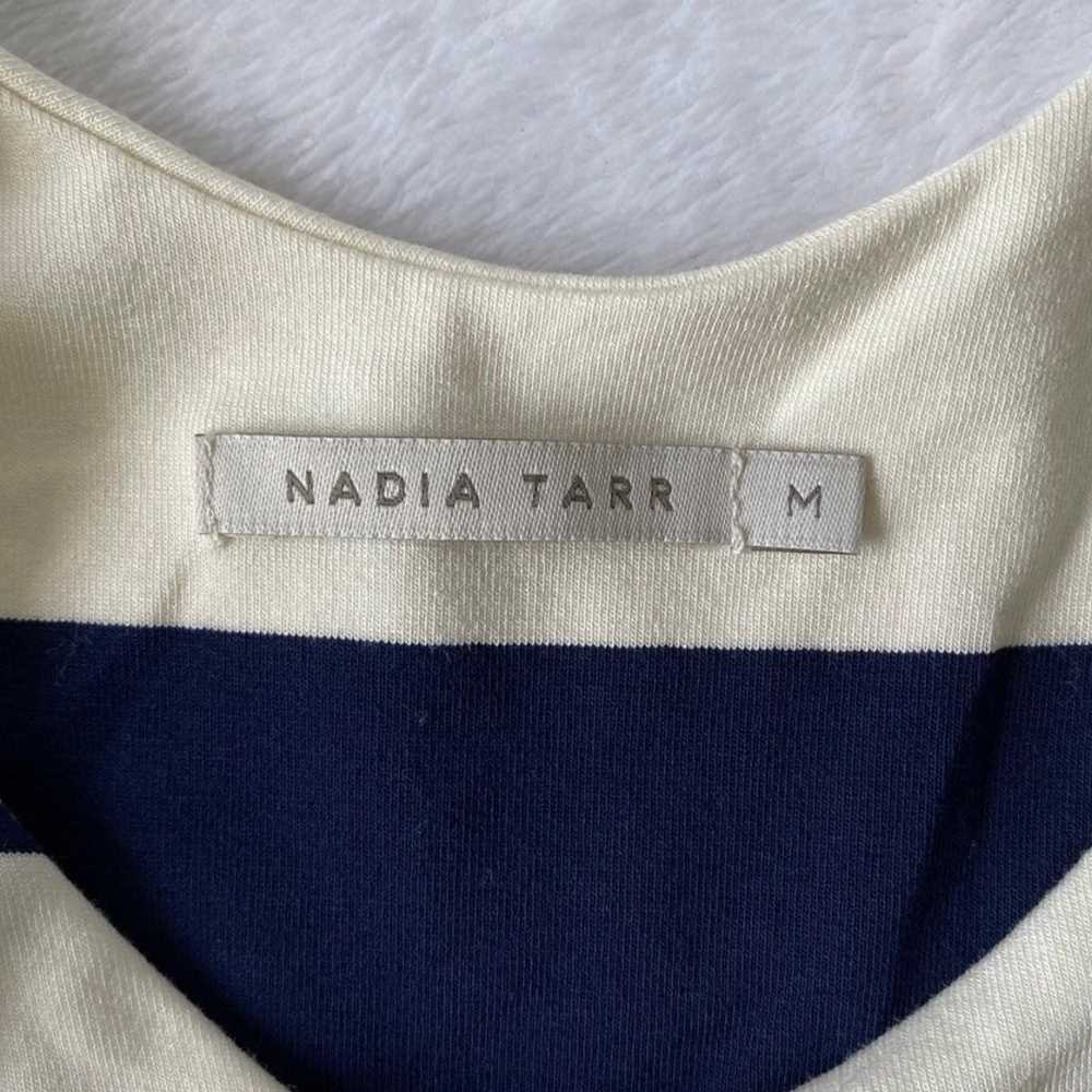 Nadia Tarr Striped A-Line Dress Blue and White Si… - image 3