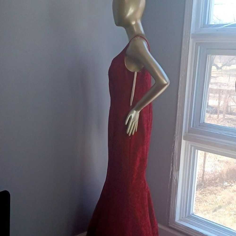 NWOT Glow By Colors Maroon Lace Mermaid Style Gown - image 7