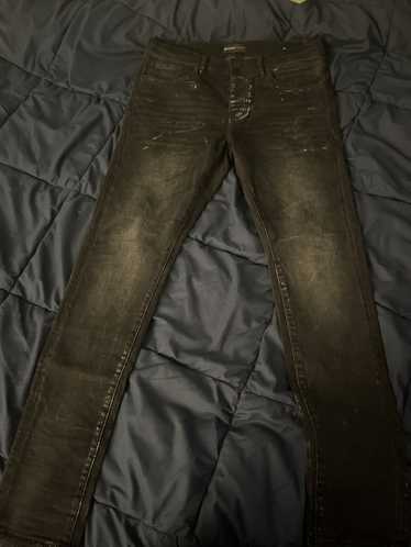 PURPLE BRAND Black Wash Metallic Skinny Jeans