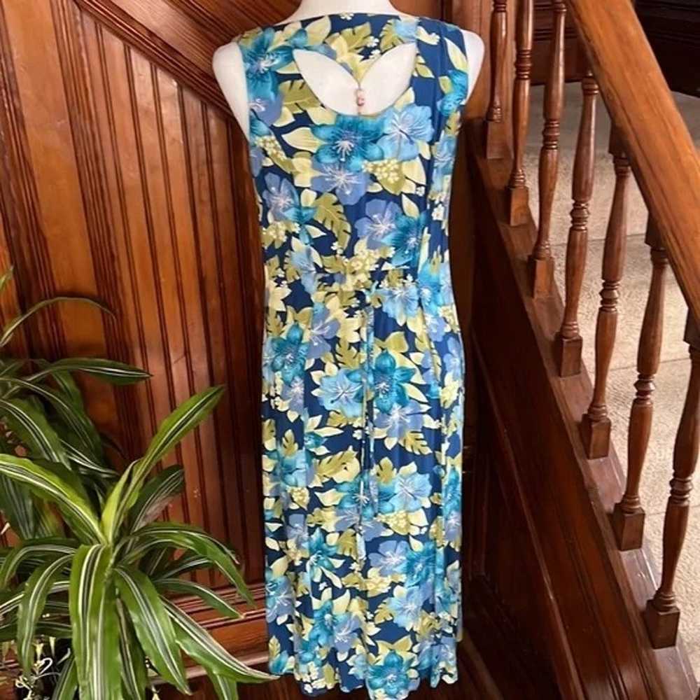 Summer Maxi Periwinkle and Teal Island Flowers Sz… - image 2