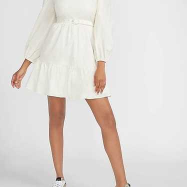 EXPRESS belted puff sleeve dress - image 1