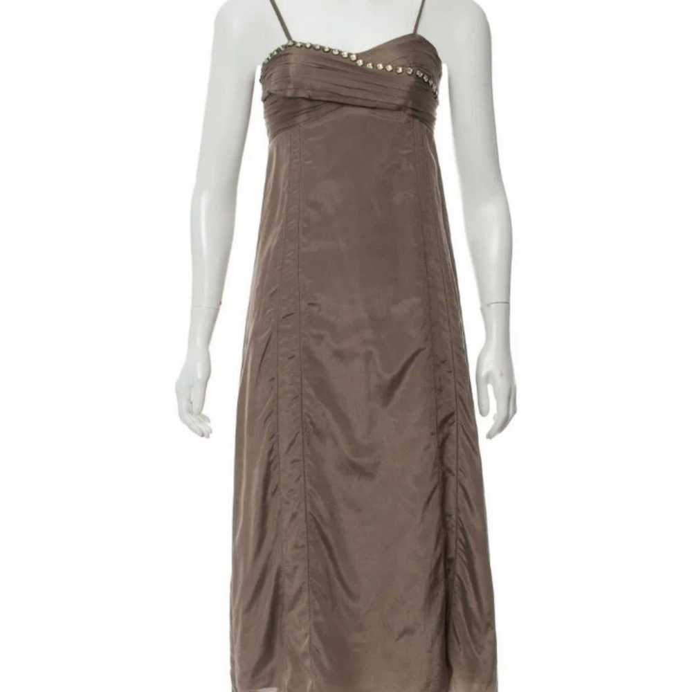 stella & jamie silk embellished slip dress Large … - image 1