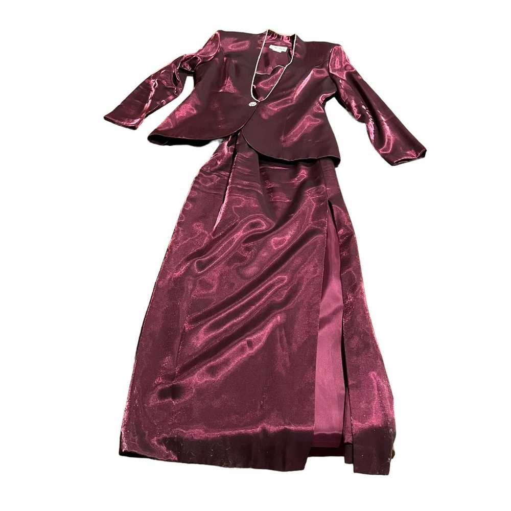 Vintage 80s Women’s Cachet Maxi Dress & Jacket Rh… - image 1